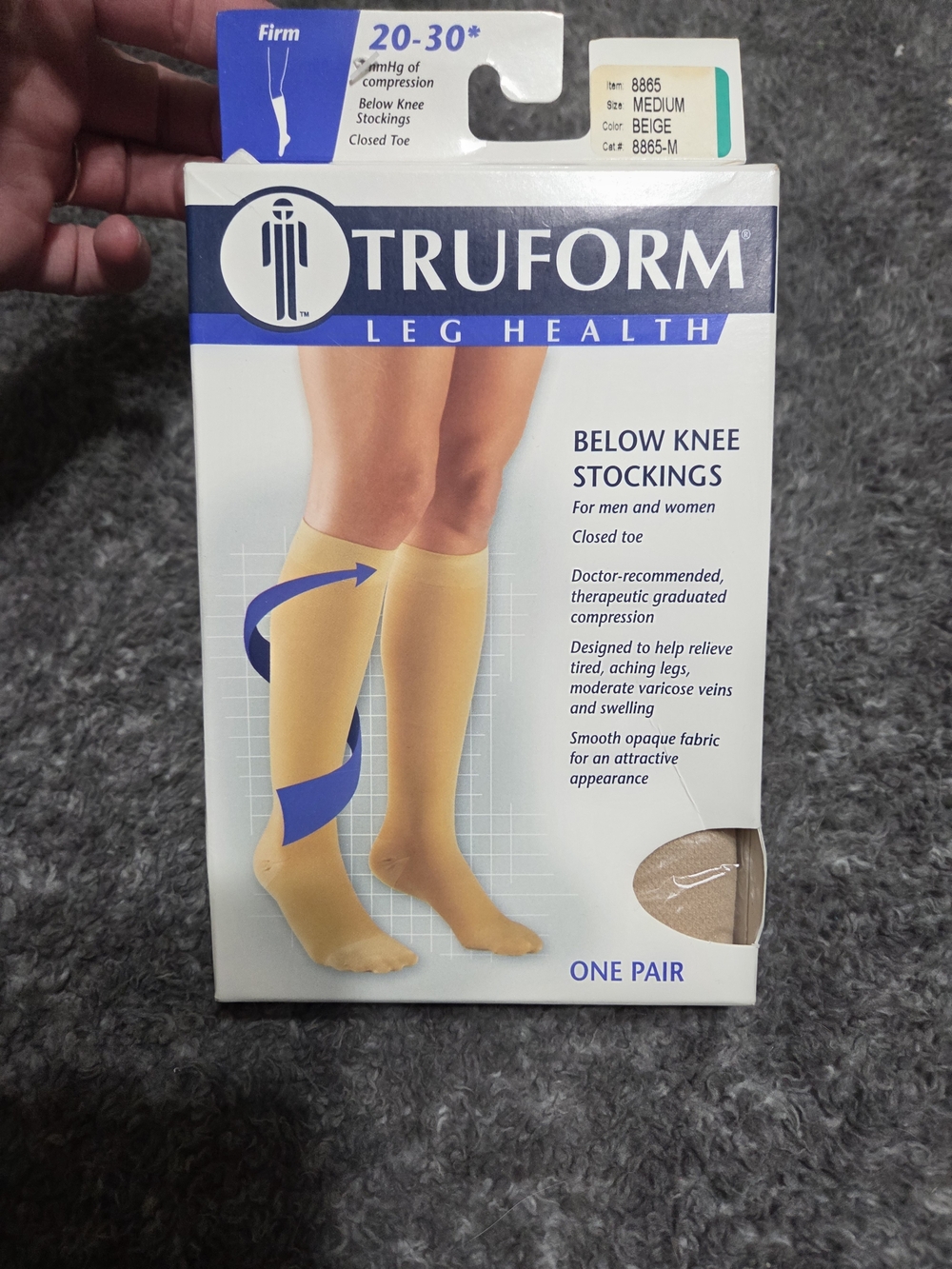 Truform Below Knee Compression Stockings - Beige (Medium)